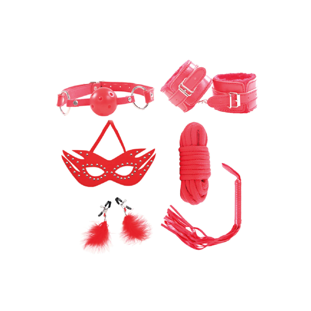 Kit Bondage 6 Piezas Rojo